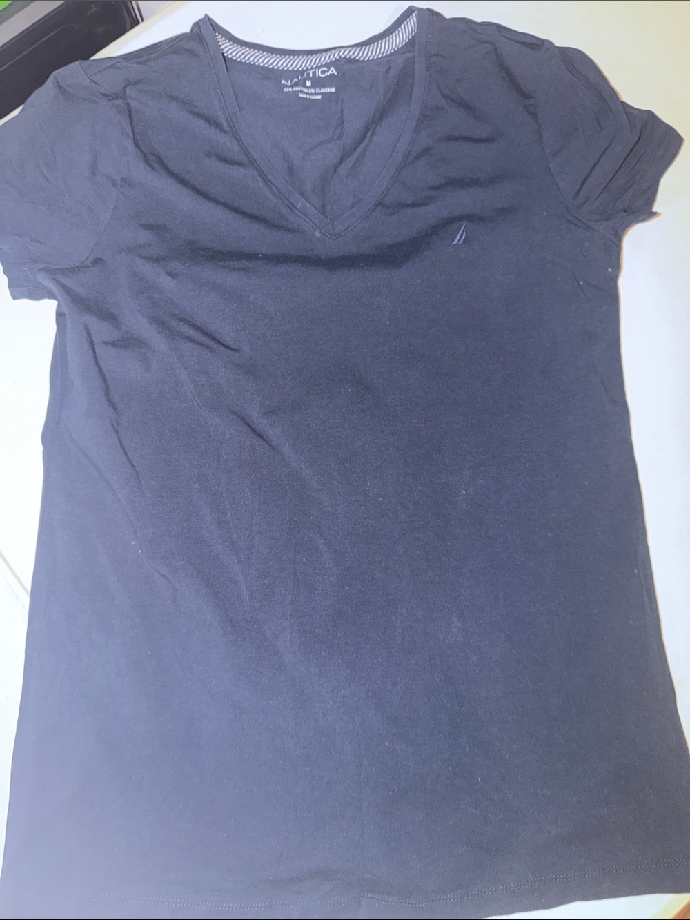 Nautica Women's V-Neck Short Sleeve Tee - Navy